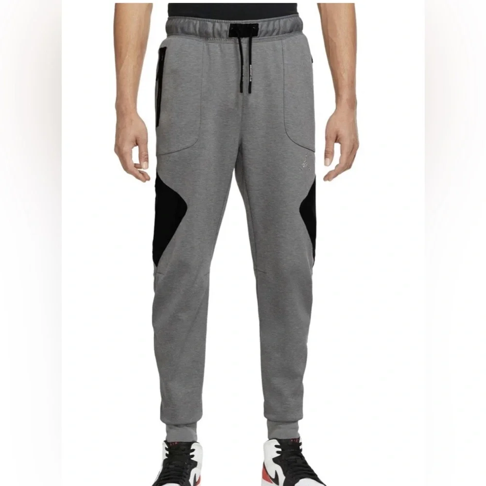 Air Jordan Grey Black Dri-Fit Statement Jogger Sweatpants Small Slim Fit Active